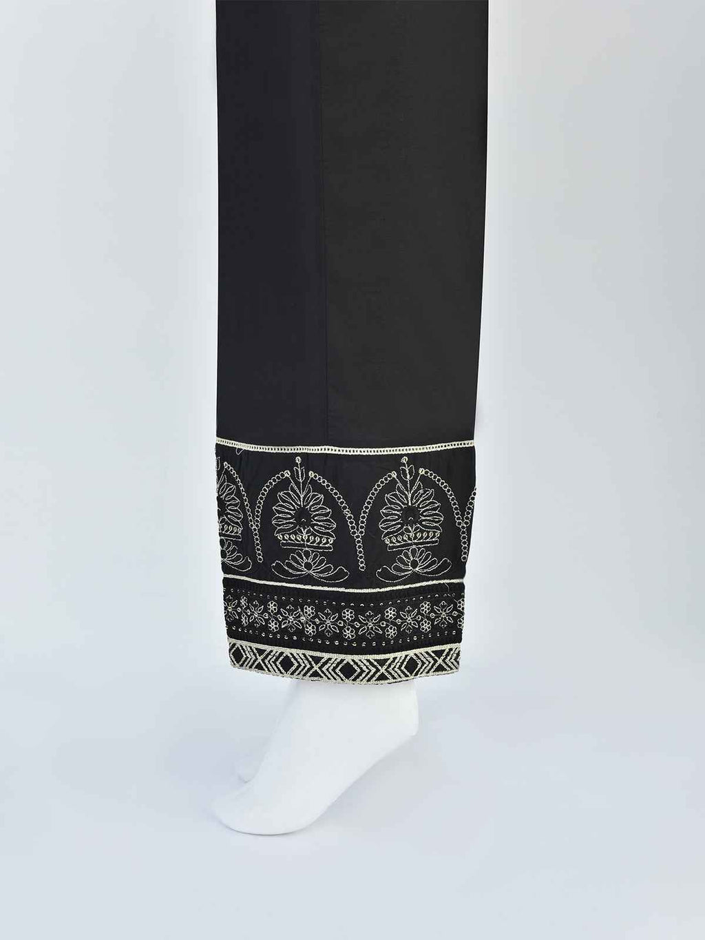 Women Black Lawn Trouser - OWESP-2301029-2
