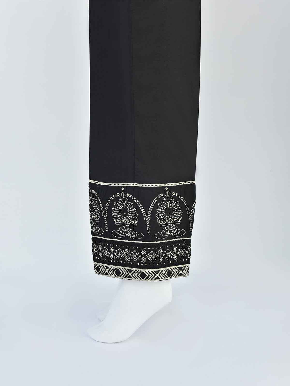 Women Black Lawn Trouser - OWESP-2301029-2