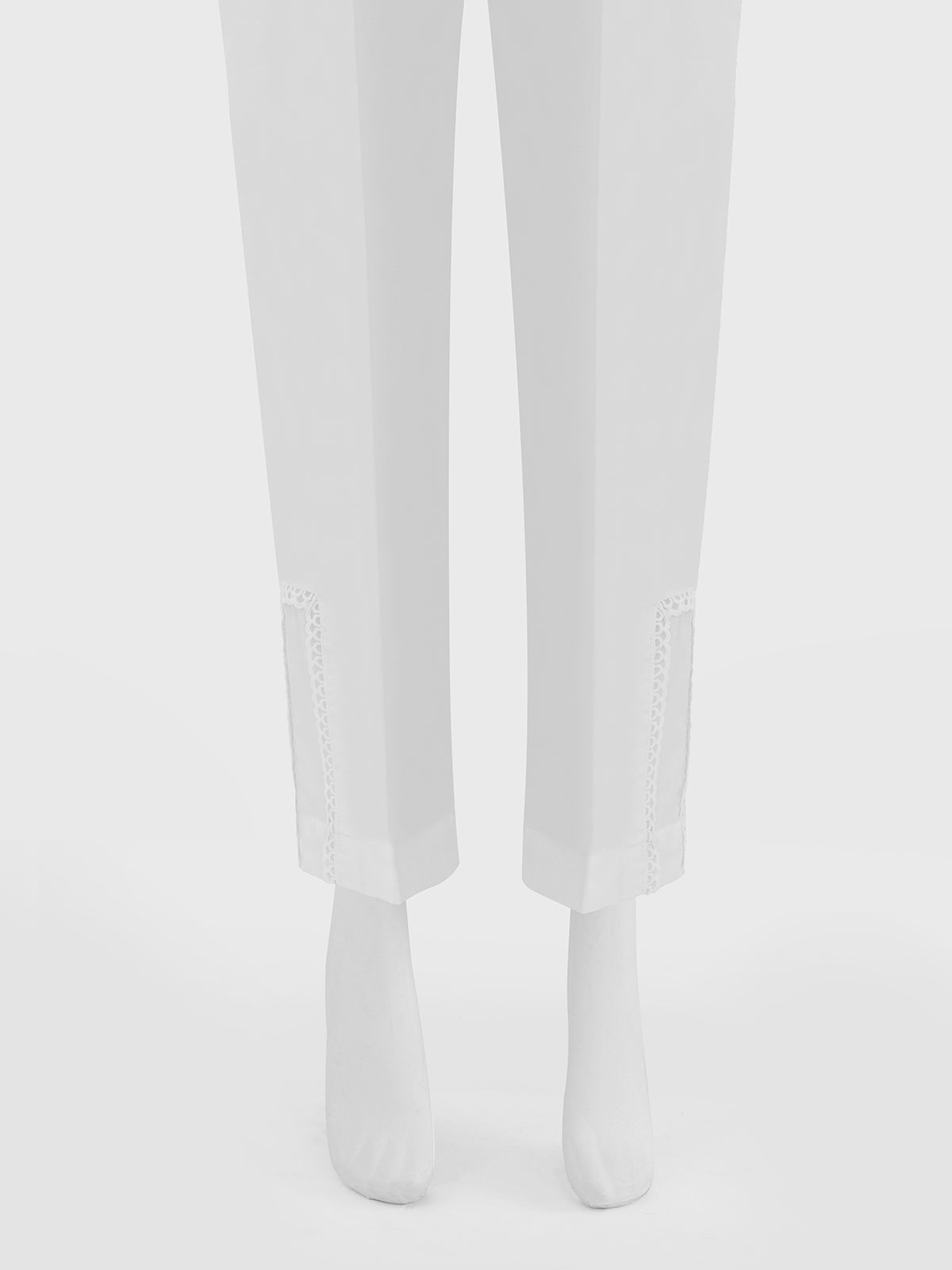 Women White Silk Blend Trouser - OWSP-2208028-1