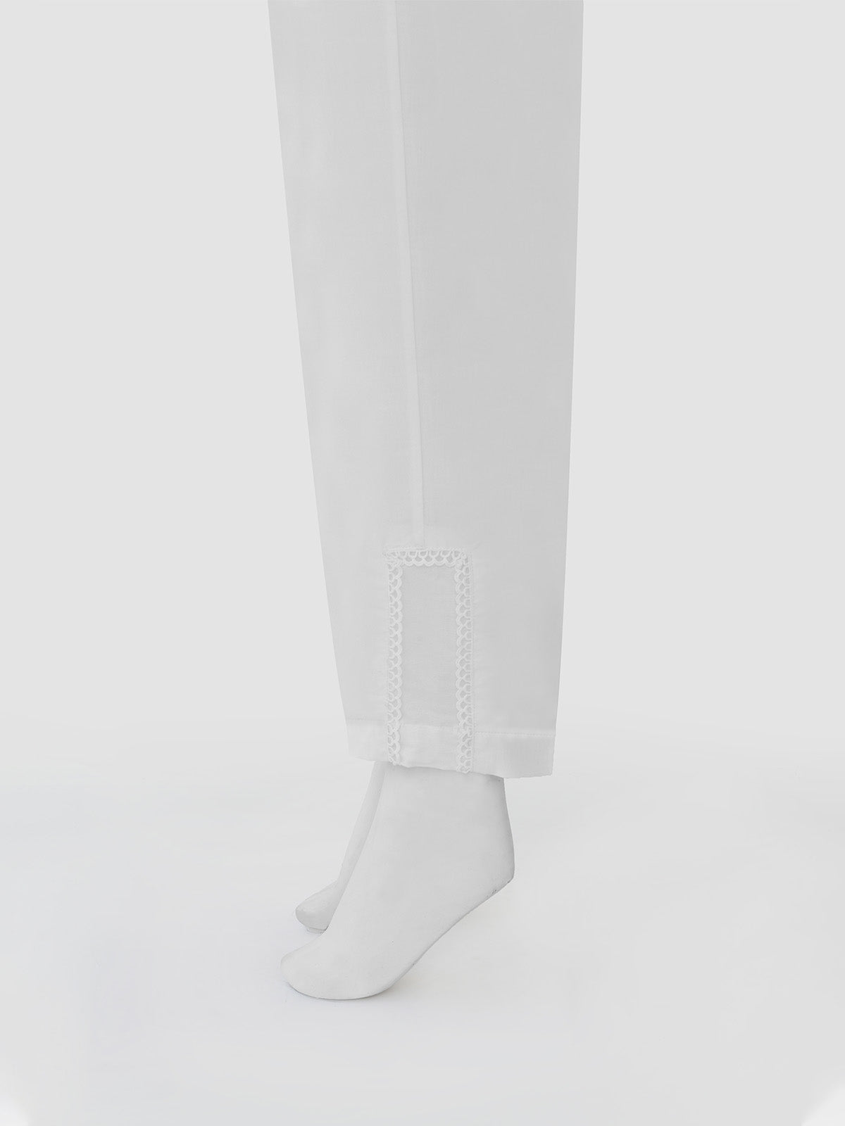 Women White Silk Blend Trouser - OWSP-2208028-1
