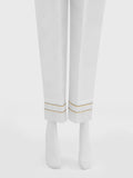 Women White Silk Blend Trouser - OWSP-2208030-1
