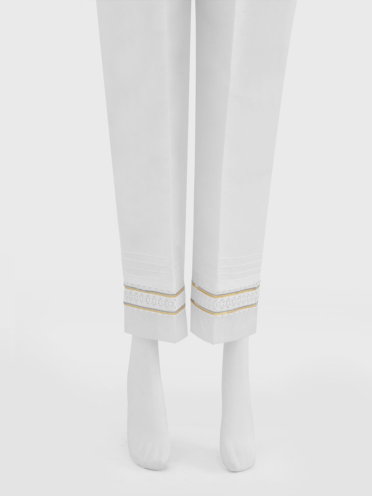 Women White Silk Blend Trouser - OWSP-2208030-1