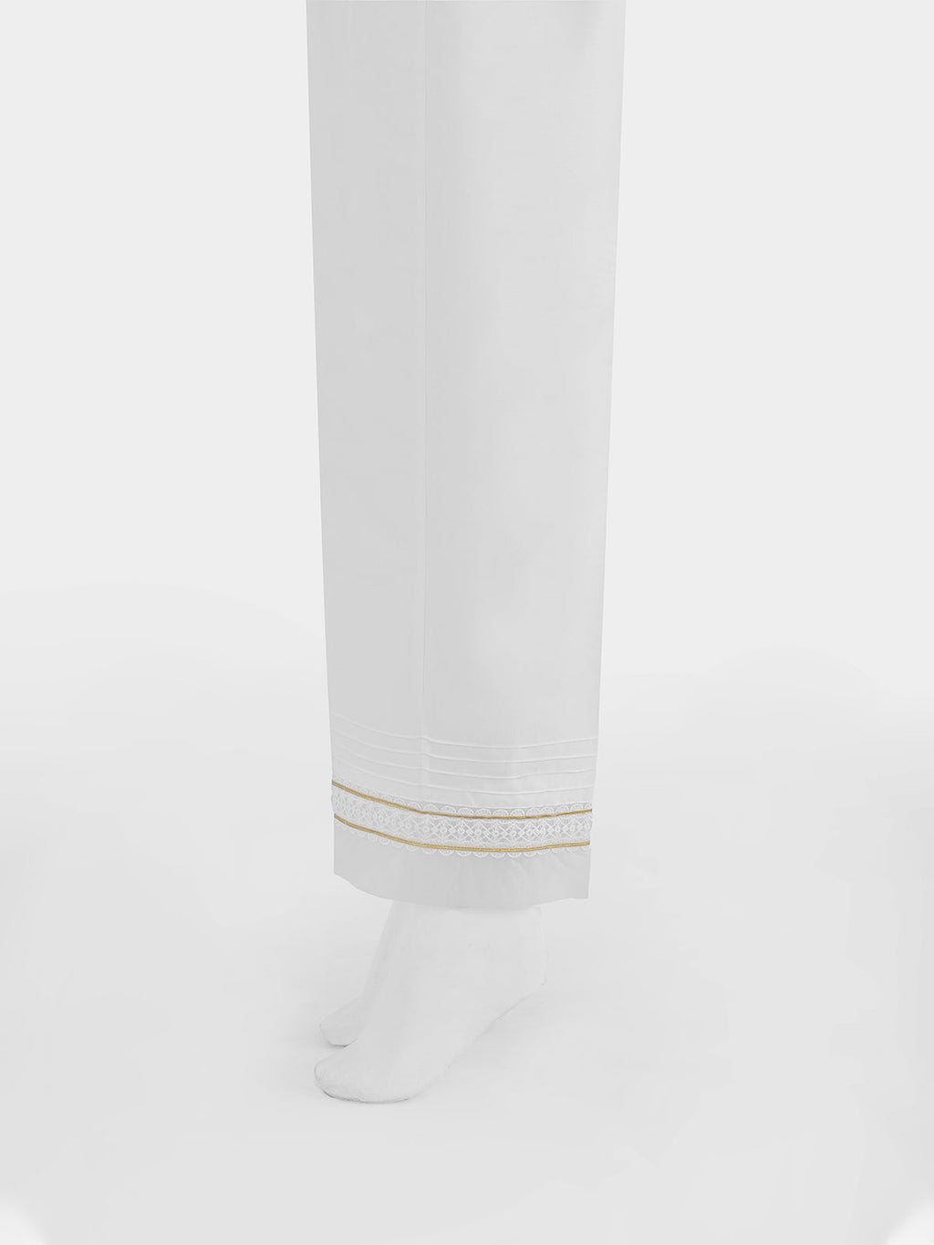 Women White Silk Blend Trouser - OWSP-2208030-1