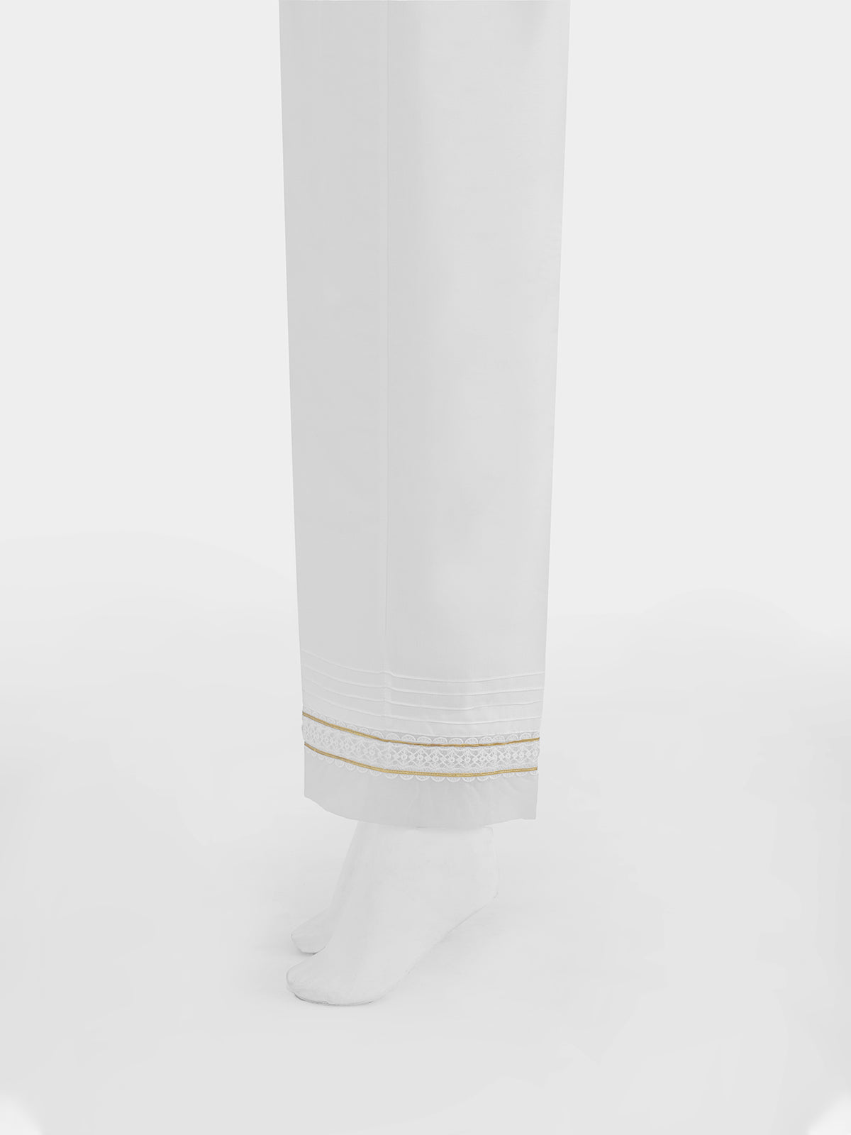 Women White Silk Blend Trouser - OWSP-2208030-1