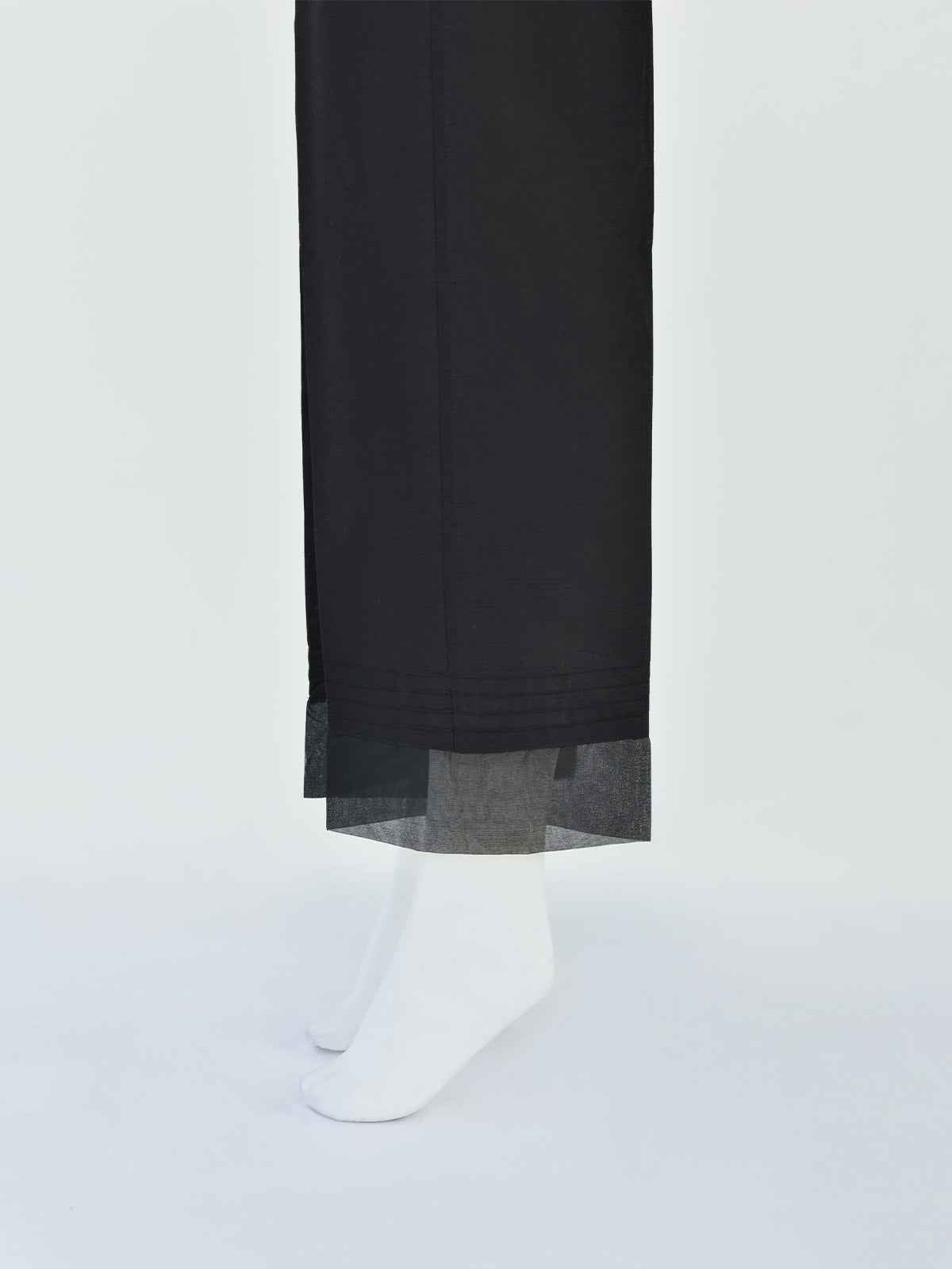 Women Black Silk Blend Trouser - OWSP-2208030