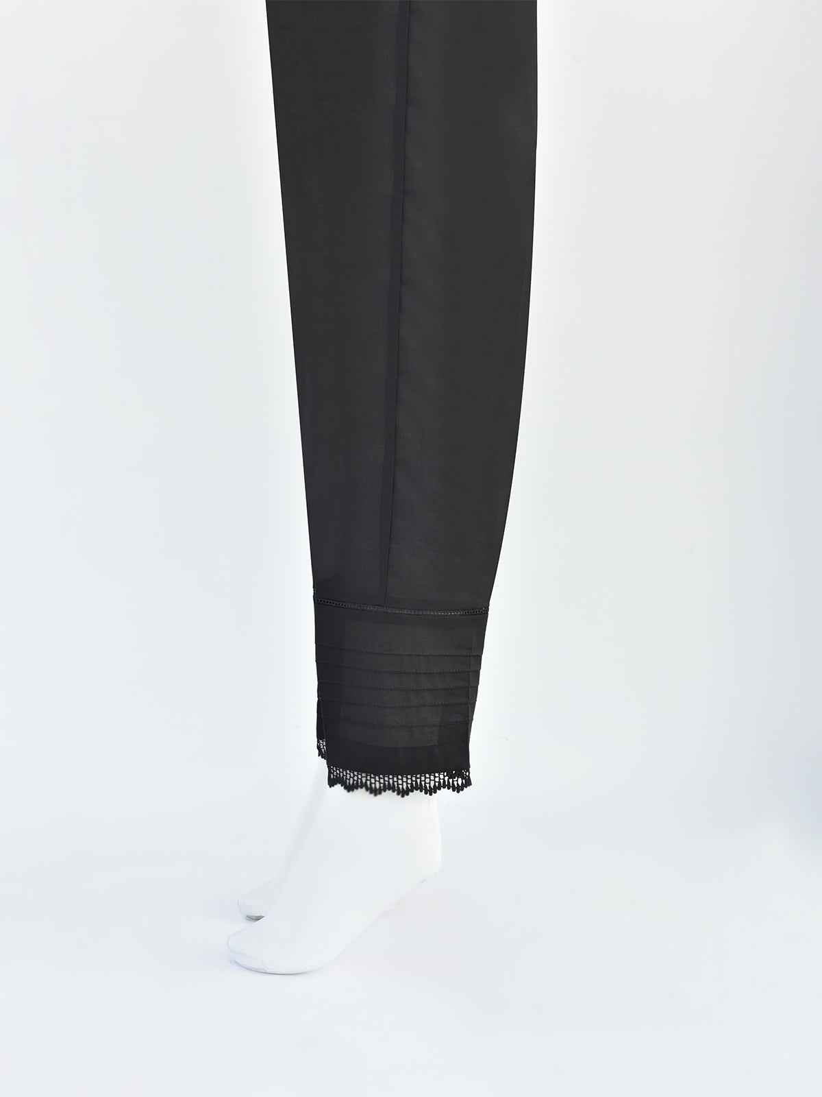 Women Black Lawn Trouser - OWSP-2310040