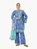 3PC Embroidered Pret & Unstitched Suit Lawn Blue