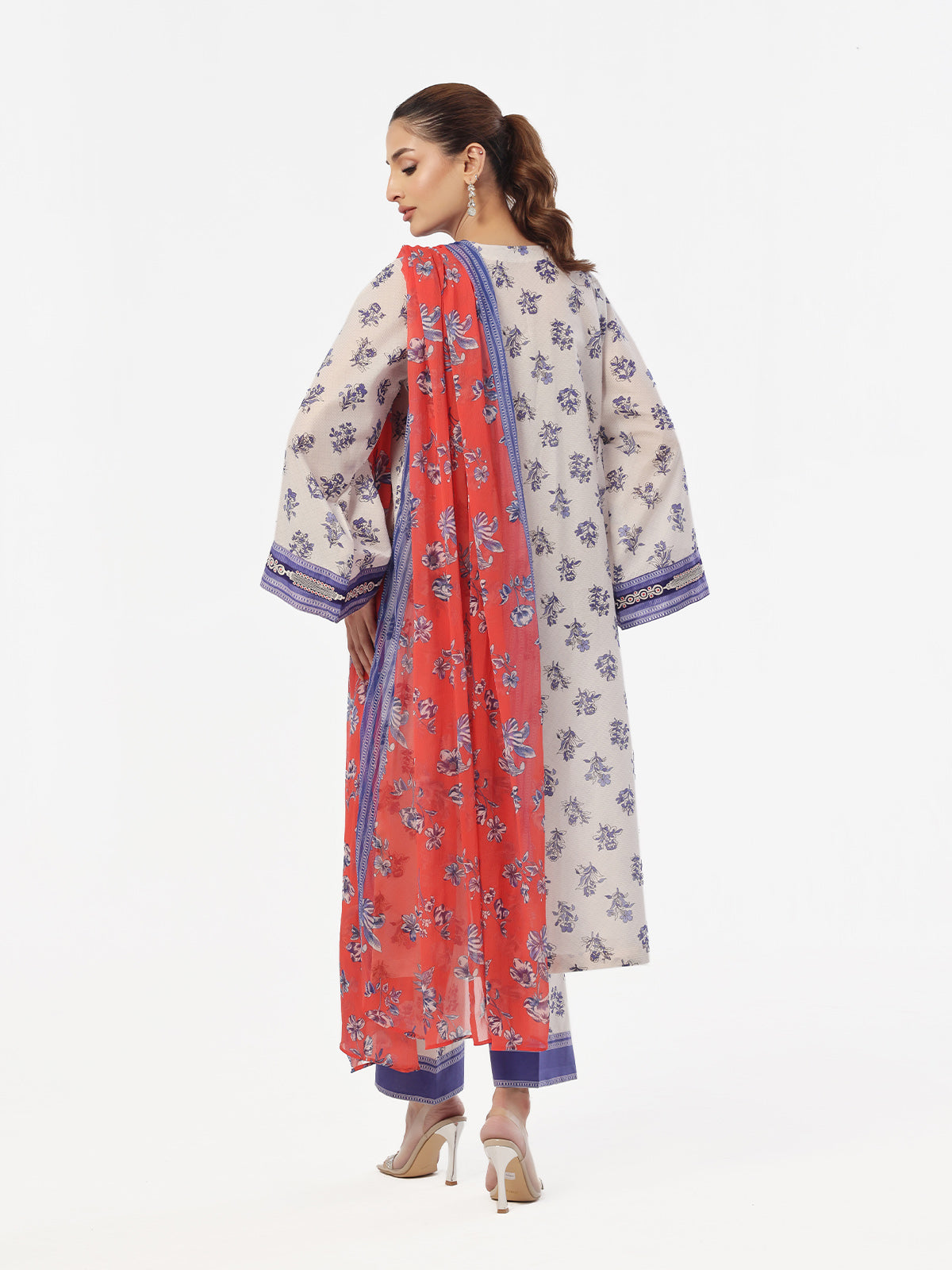 3Pc Embroidered Pret & Unstitched Suit Masoori Lawn Blue
