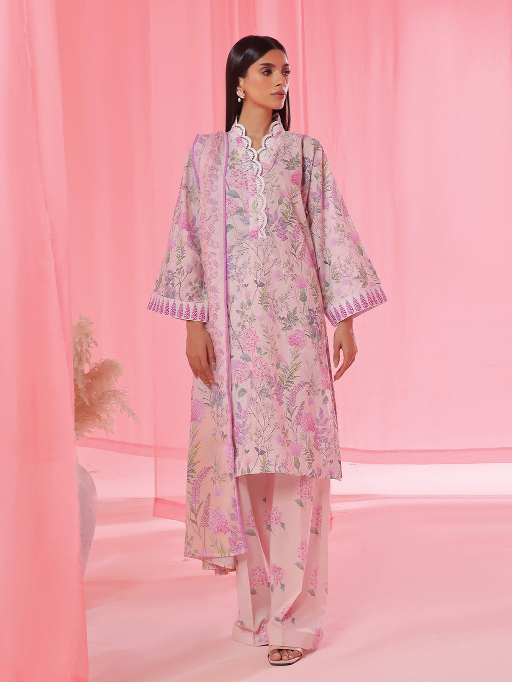 3PCs Printed Pret Suit Lawn Peach - OW3P-2504012