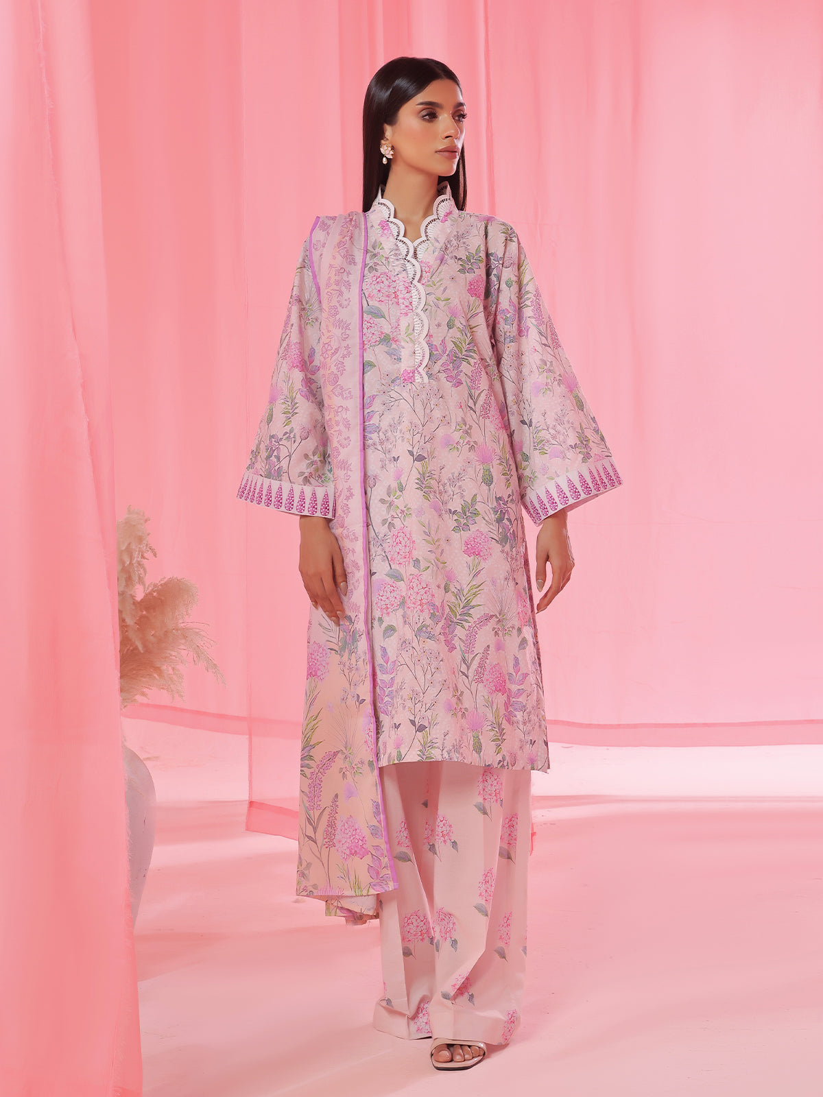 3PCs Printed Pret Suit Lawn Peach - OW3P-2504012