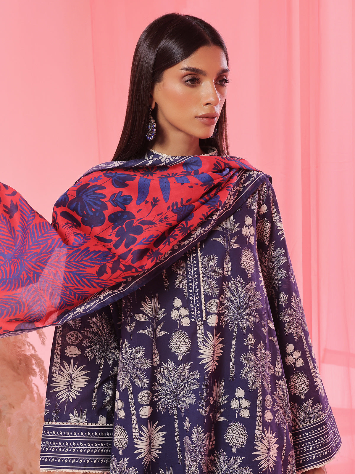 3PCs Printed Pret Suit Lawn Blue - OW3P-2504008