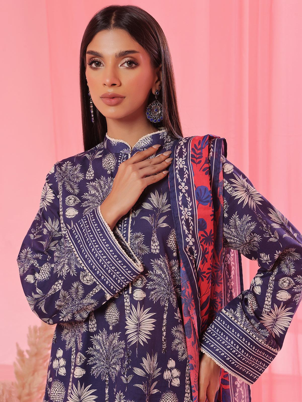3PCs Printed Pret Suit Lawn Blue - OW3P-2504008