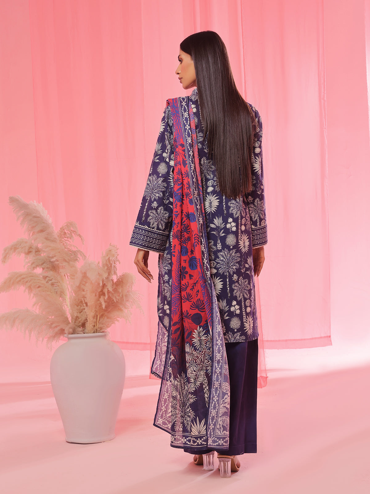 3PCs Printed Pret Suit Lawn Blue - OW3P-2504008