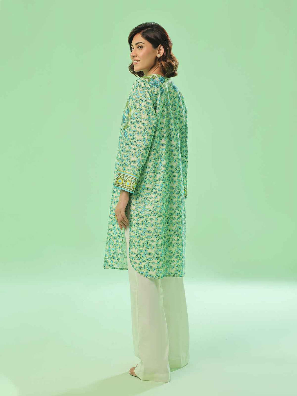 1PC Printed Pret & Unstitched Lawn Green
