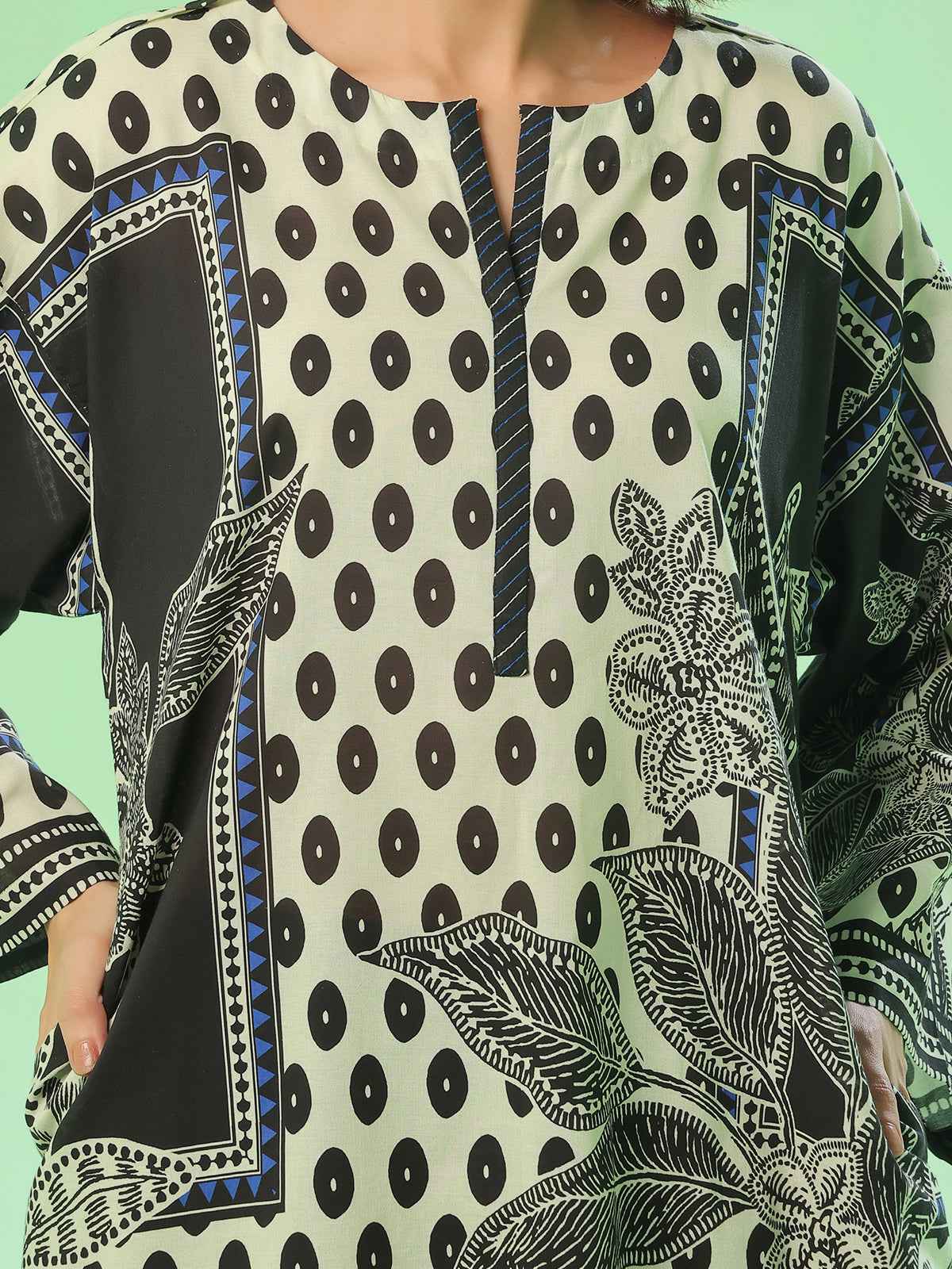 1PC Printed Pret & Unstitched Lawn Black