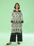 1PC Printed Pret Kurti Lawn Black - OWKT-2504016